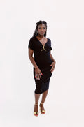 Cavalli Class Y2K Black Crepe Joset Midi Dress — Original Tags