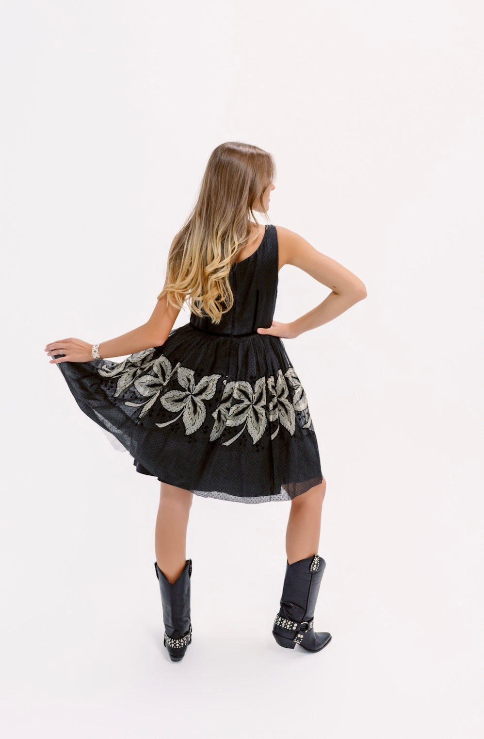 Red Valentino Y2K Silk Chiffon Floral Flounce Dress