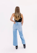 2010s 90's Revival Rolla's Light Wash Patch Pocket Wide Leg Jeans