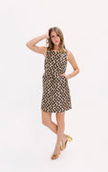 Y2K Red Valentino Cheetah Floral Print Pop Pocket Mini Dress