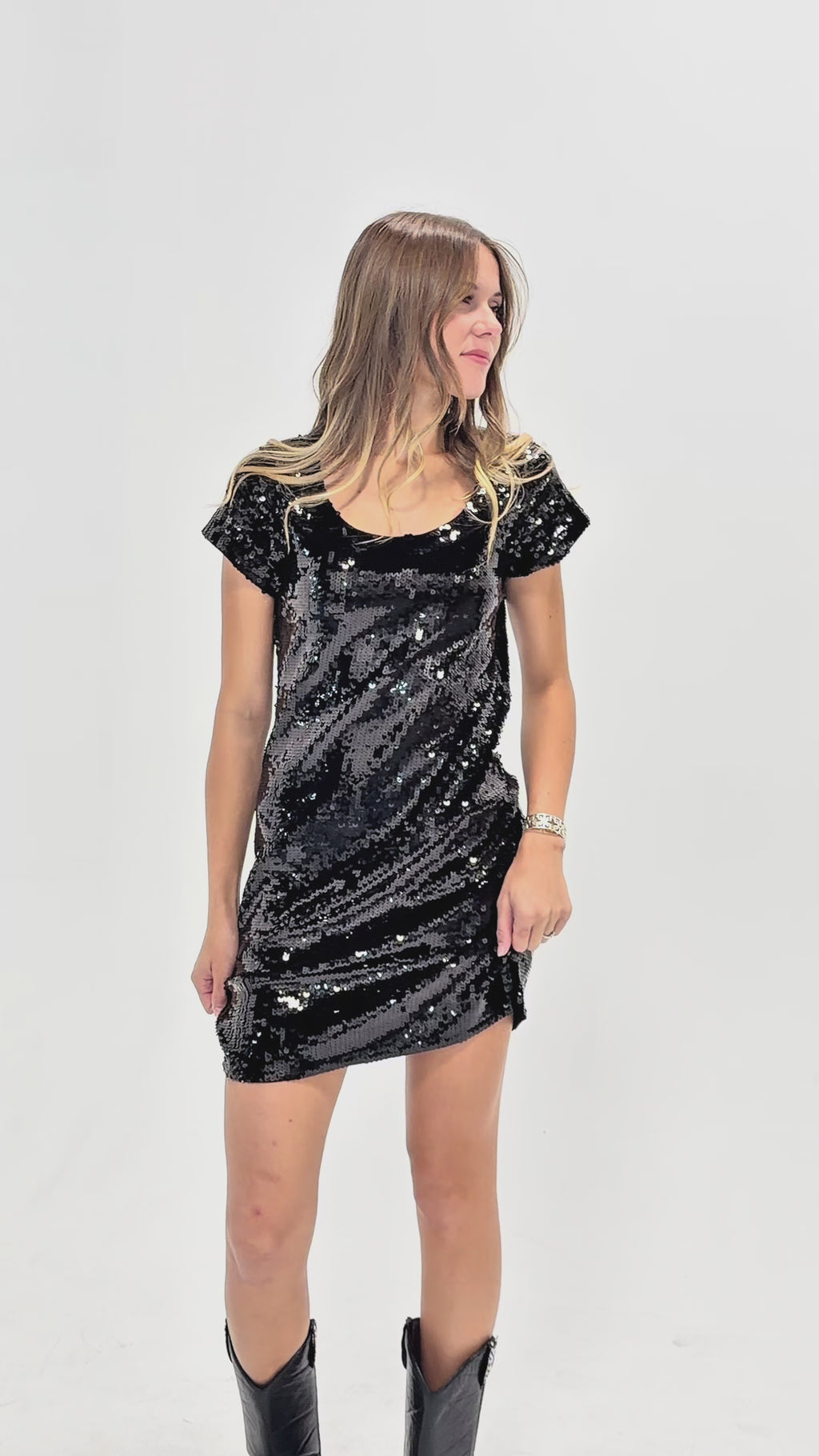 Betsey Johnson Black Sequin Vintage y2K dress