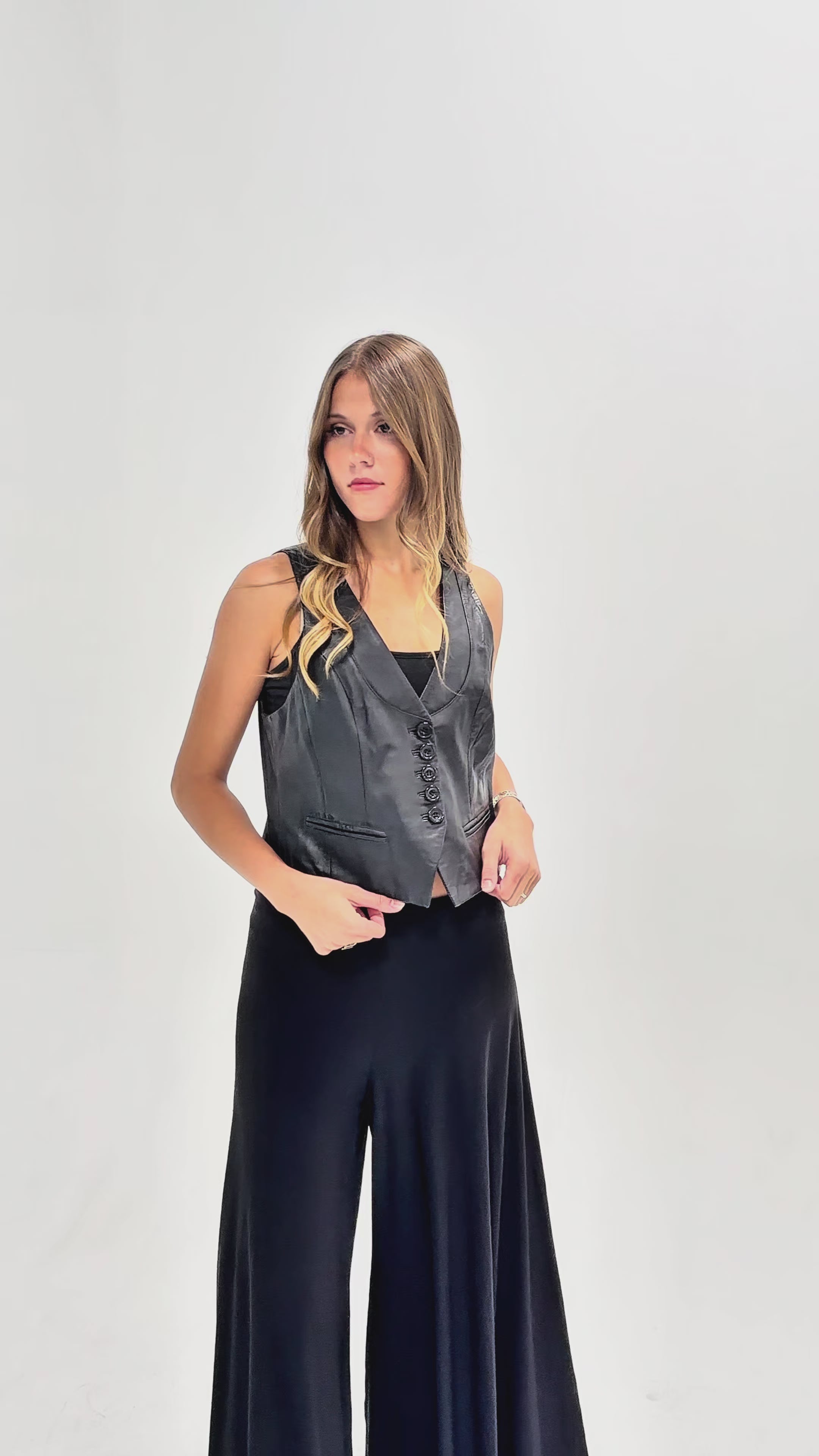 1980's Scully Leather 5 Button Vintage LOW V Vest